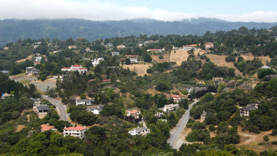 Homes along the ridge, Redwood City, California - Image.