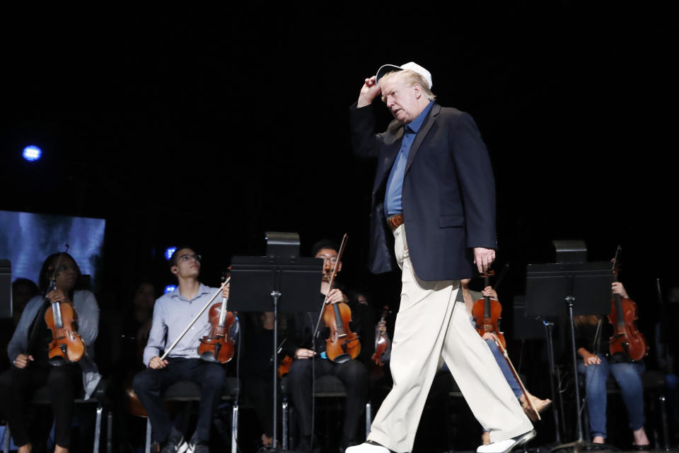 President Donald Trump visited northern Virginia's McLean Bible Church on Sunday. (Photo: ASSOCIATED PRESS)