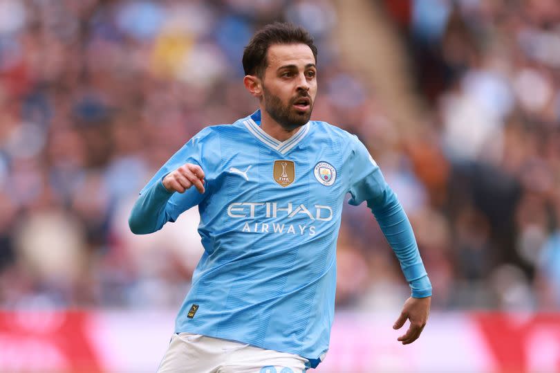 Bernardo Silva during the Emirates FA Cup Semi Final match between Manchester City and Chelsea at Wembley Stadium.