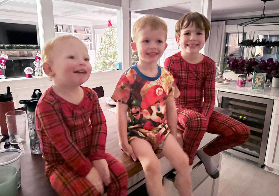 The boys in the kitchen on Christmas morning. (@dylandreyernbc via Instagram)