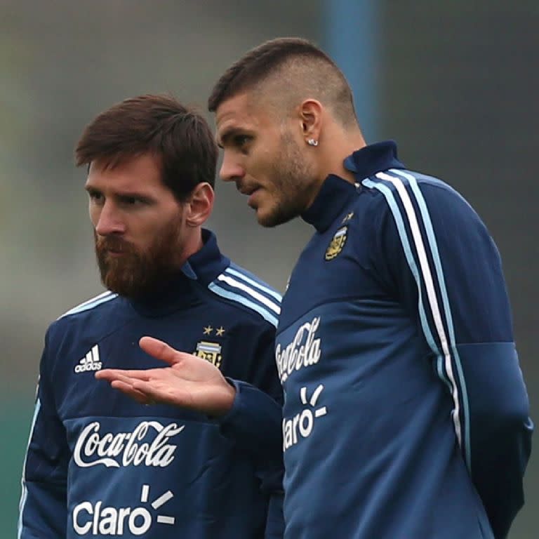 Lionel Messi y Mauro Icardi.