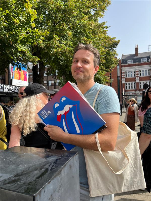 Ryan Szanyi of Hackney, London, dropped his groceries at home and grabbed his vinyl when he realized The Rolling Stones were making history down the street.