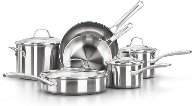 CAROTE 16 Piece Pots and Pans Set Nonstick White Granite Cookware