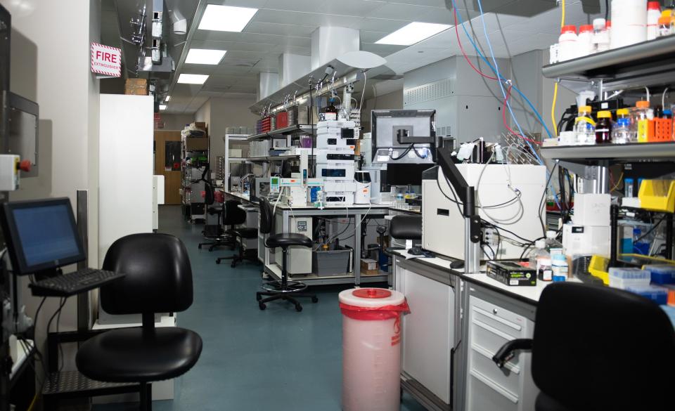 The interior of a laboratory attached to a high throughput molecular screening facility, used to prepare materials for screening and other functions, at the Herbert Wertheim UF Scripps Institute for Biomedical Innovation & Technology on June 26, 2023, in Jupiter.