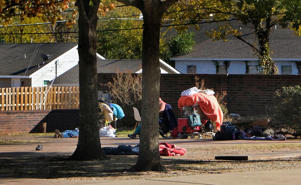Homeless people often gather at Celebration of Life Park, 301 E Main St. in downtown Shawnee.