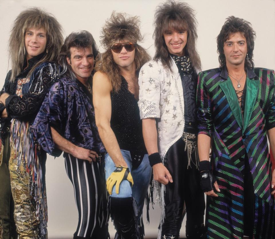Bon Jovi in 1987: (From left) David Bryan, Tico Torres, Jon Bon Jovi (center), Richie Sambora and Alec John Such. Getty Images