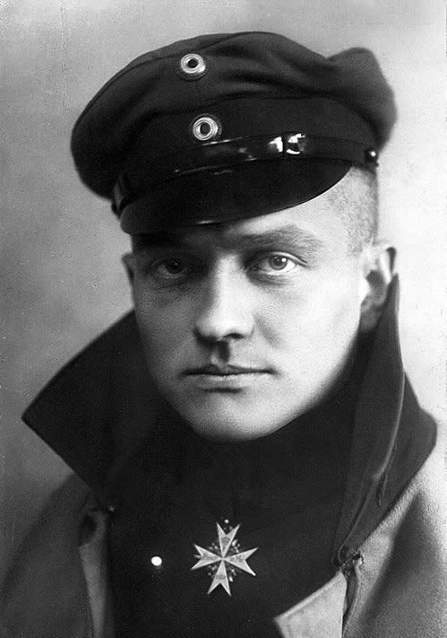 On April 21, 1918, Manfred von Richthofen, German World War I flying ace known as "The Red Baron," was killed by Allied fire over Vaux-sur-Somme, France. File Photo by C.J. von Duhren