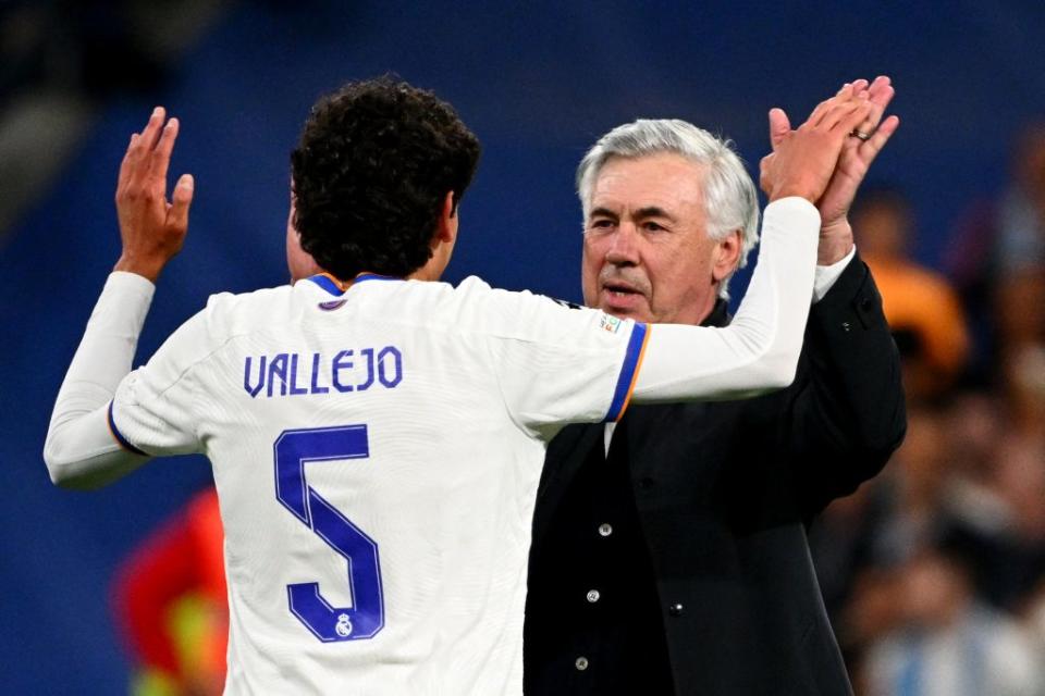 <em>Carlo Ancelotti is not counting on Jesus Vallejo. (Photo by GABRIEL BOUYS/AFP via Getty Images)</em>