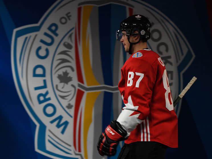 TORONTO, ON - SEPTEMBER 24: Sidney Crosby #87 of Team Canada walks towards the ice during the World Cup of Hockey 2016 against Team Russia at Air Canada Centre on September 24, 2016 in Toronto, Ontario, Canada. (Photo by Minas Panagiotakis/World Cup of Hockey via Getty Images)