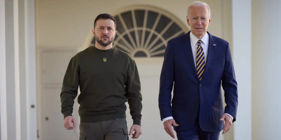Archival photo of the meeting between Volodymyr Zelenskyy and Joe Biden at the White House in December 22