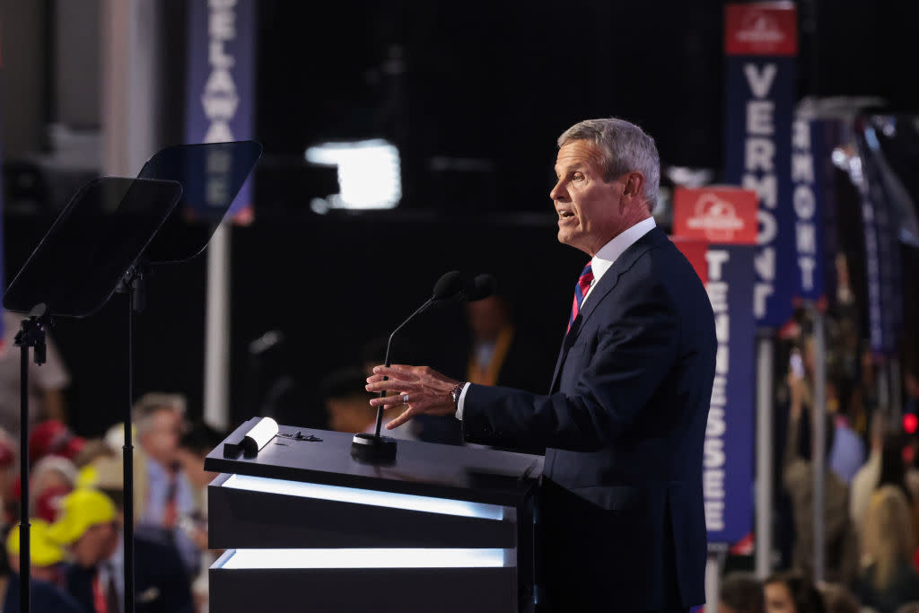 MILWAUKEE, WISCONSIN - JULY 16: Gov. Bill Lee used his speech at the Republican National Convention to compare school vouchers to the civil rights struggle. (Photo by Scott Olson/Getty Images)