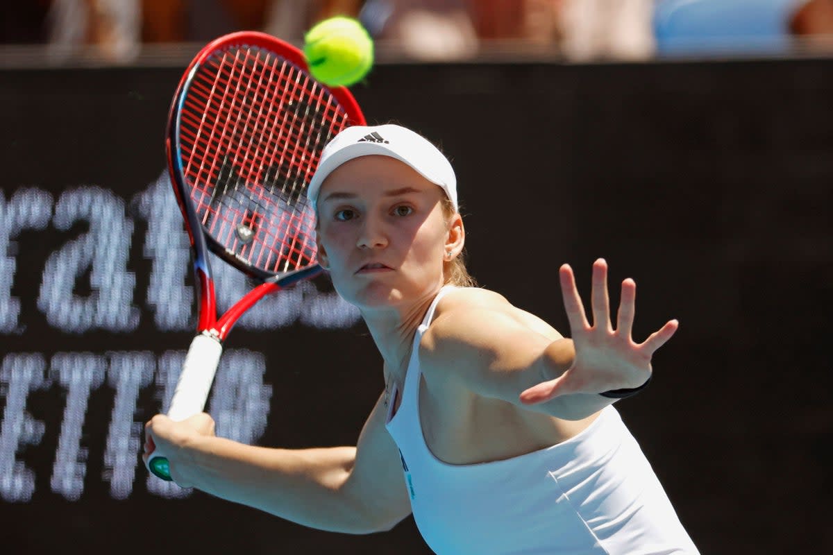 Elena Rybakina plays a forehand during her win over Danielle Collins (Asanka Brendon Ratnayake/AP) (AP)