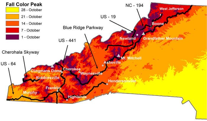 Fall colors are already in full swing in Western N.C. and slowly making their way east as we head into late October.