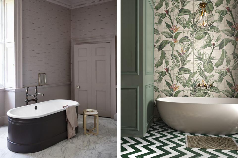 Photo credit: L: Paint & Paper Library, R: Baked Tiles