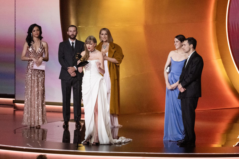 Taylor Swift, Celine Dion Hug After Awkward Grammys Moment