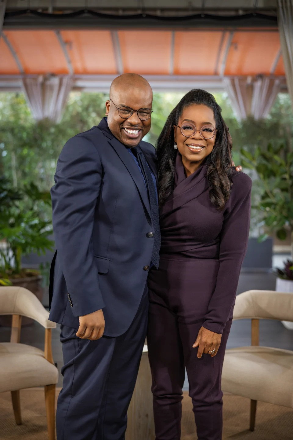 “The Color Purple” screenwriter Marcus Gardley and Oprah Winfrey