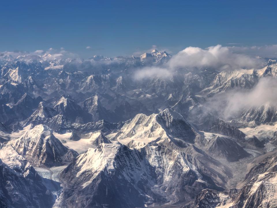 The Himalaya Mountain range located in Nepal.