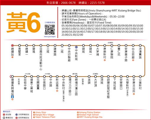 930調整為黃5、黃6。（圖／新北市政府交通局提供）