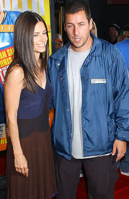 Courteney Cox-Arquette and Adam Sandler at the Hollywood premiere of Paramount Pictures' The Longest Yard