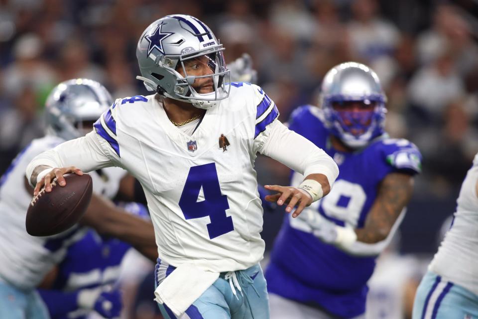 Since the Cowboys' bye in Week 7, quarterback Dak Prescott has completed 70.6% of his passes with 20 touchdowns and two interceptions in six games.