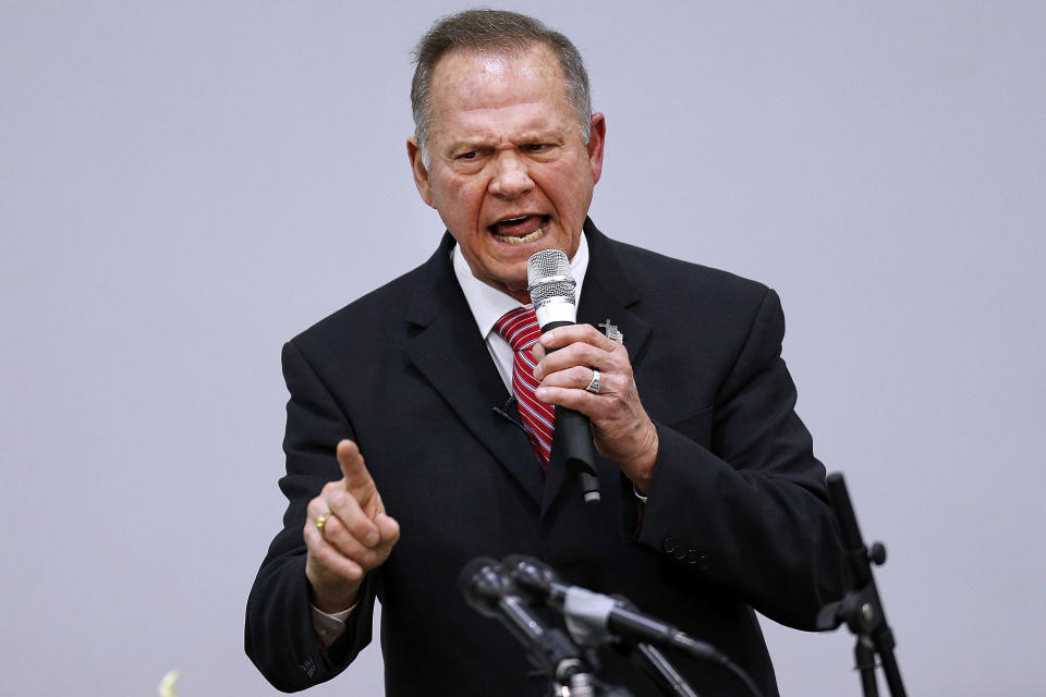 During an interview last summer with The Guardian newspaper, Republican candidate for U.S. Senate Roy Moore found similarities between himself and Russian President Vladimir Putin. (Photo: Jonathan Bachman via Getty Images)