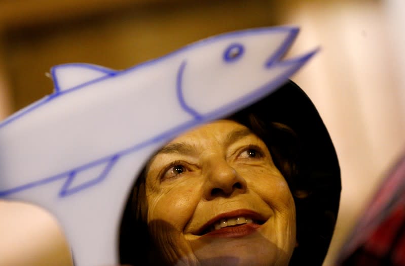 "The sardines", a grassroots movement against far-right League leader Matteo Salvini, demonstrate in Reggio Emilia