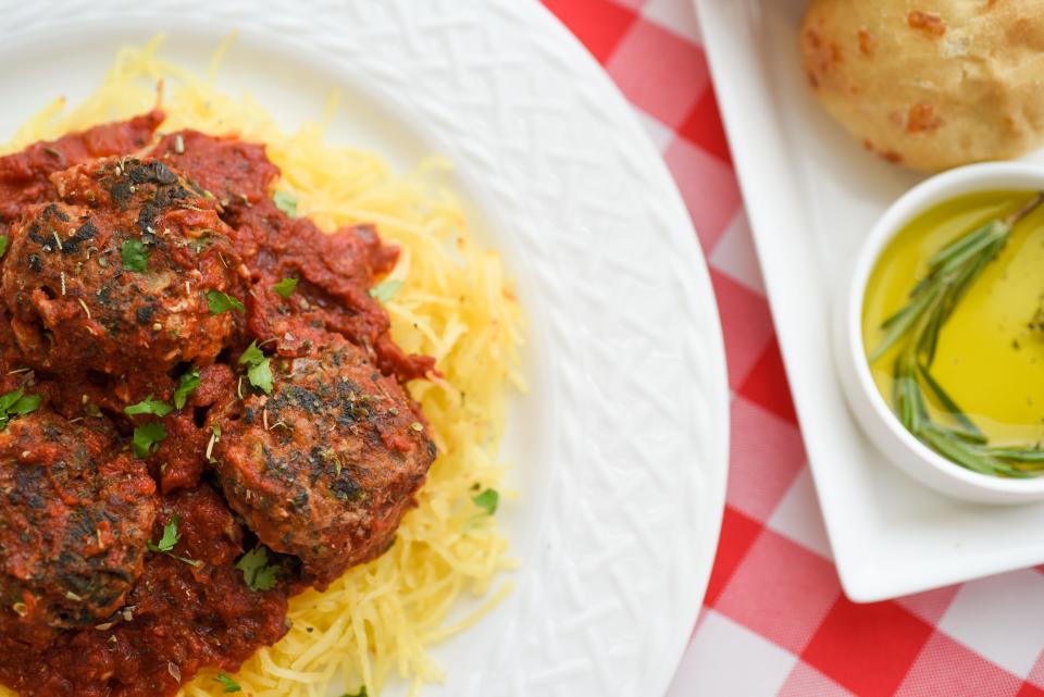 Spaghetti squash has 42 calories per cup. Its taste is mild and slightly sweet, and its texture is different from that of pasta.