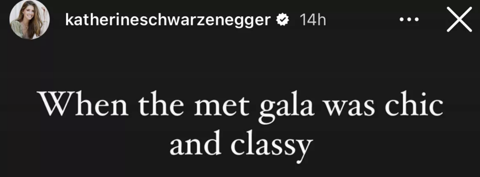 Text in image: "When the met gala was chic and classy." There is a profile icon in the top left