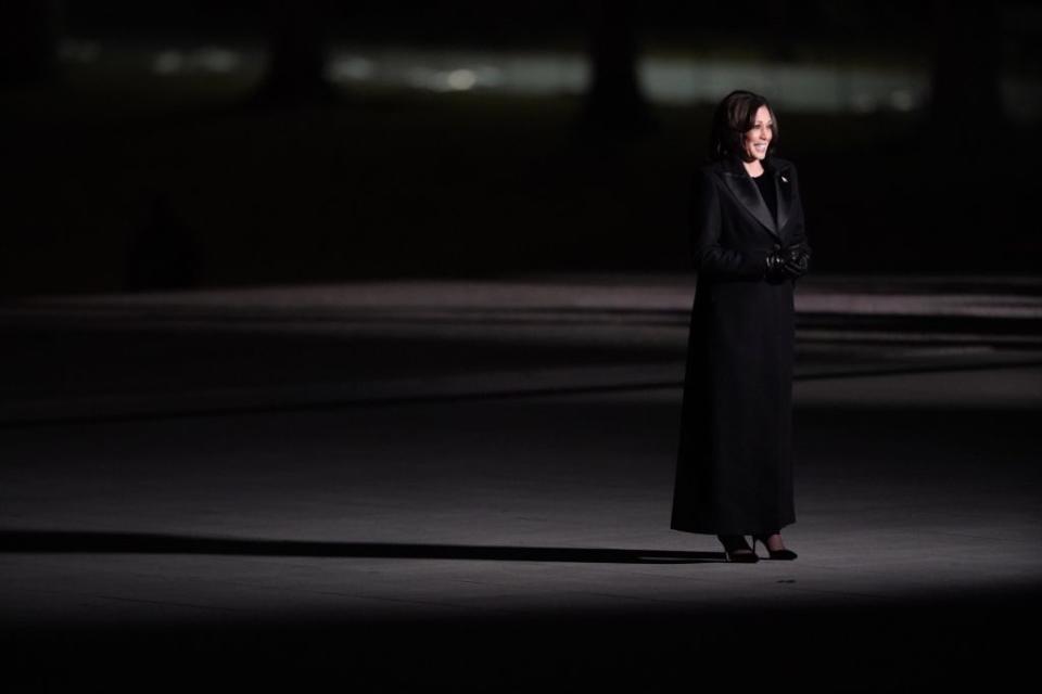 Kamala Harris addresses the nation during a "Celebrating America" event at the Lincoln Memorial following the 59th presidential inauguration in Washington, D.C., U.S., on Wednesday, Jan. 20, 2021.<span class="copyright">Joshua Roberts—Pool/Getty Images</span>