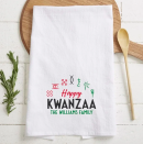 <p><strong>Bed Bath & Beyond</strong></p><p>bedbathandbeyond.com</p><p><strong>$18.99</strong></p><p>This cotton Kwanzaa flour sack tea towel would make a great addition to any kitchen during the holidays, especially since you can get it personalized with your family's name at no additional cost.</p>