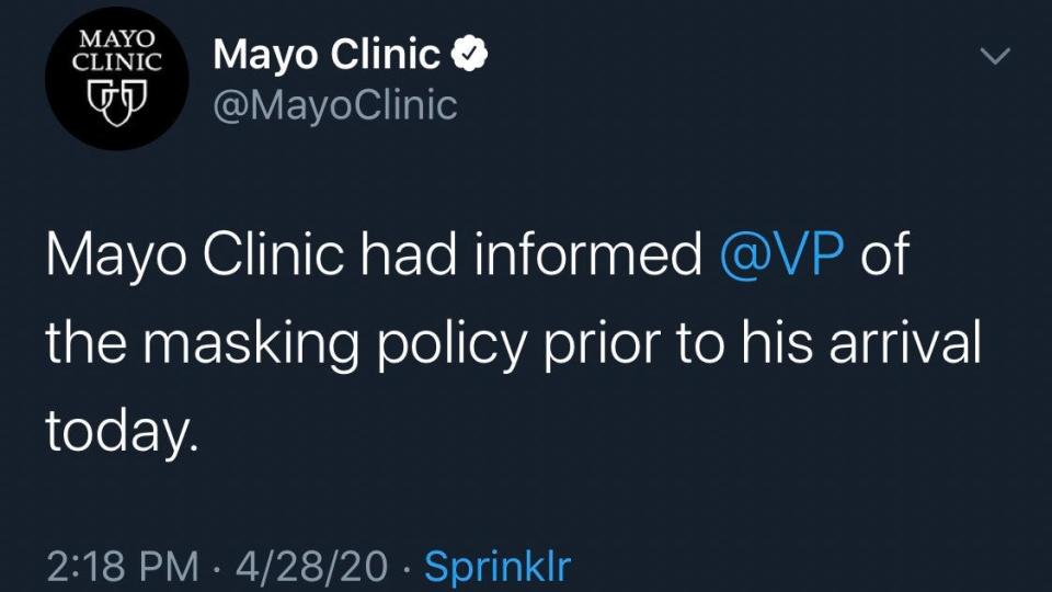 The Mayo Clinic tweet