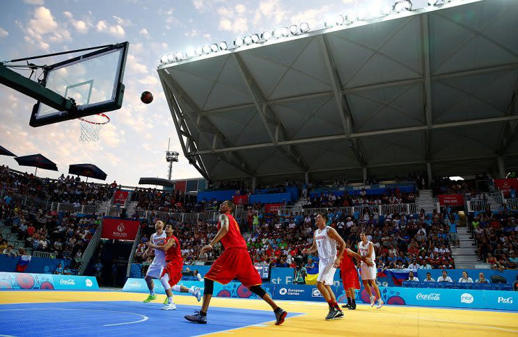Three-on-three basketball in 2015. (Getty file photo)