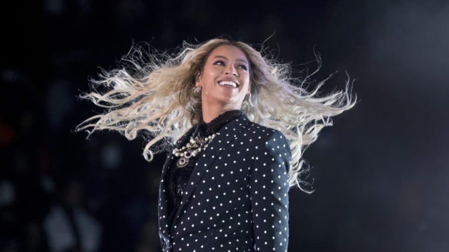Beyoncé performs at a Get Out the Vote concert for Democratic presidential candidate Hillary Clinton at the Wolstein Center in Cleveland, Ohio, Nov. 4, 2016. (AP Photo/Andrew Harnik, File)