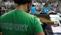Women work at Maxport garment company in Hanoi