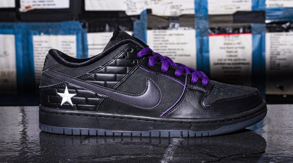 The lateral side of the Familia x Nike SB Dunk Low “First Avenue.” - Credit: Courtesy of Nike