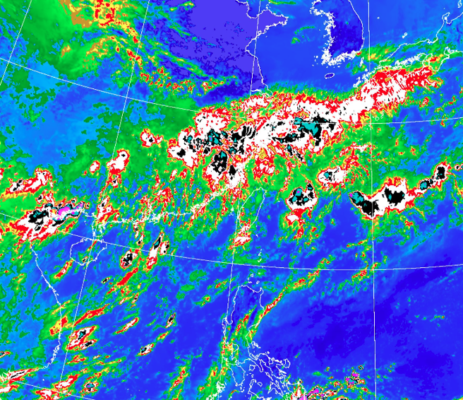 賈新興表示，梅雨北移到大陸長江流域以南，對台灣而言梅雨季已經結束。（翻攝自氣象署衛星雲圖）