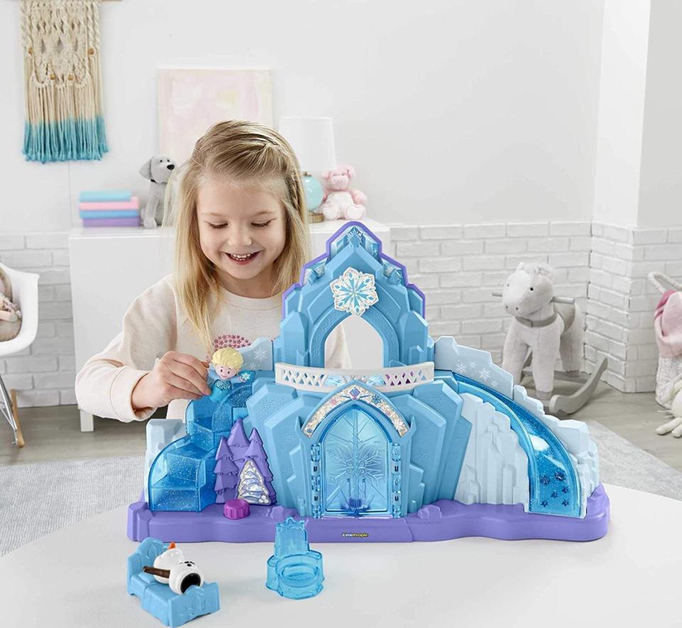 Perfect for your children to re-create the story of a princess with terrifying superpowers and self-control issues who nearly destroys her kingdom by nearly plunging it into a state of permanent winter. That's the plot of <i>Frozen</i>, right?<br /><br /><strong>Promising Review:</strong> "I thought I was sick of <i>Frozen</i>, being the parent of a 3-year-old, but my love for her thawed my frozen heart and I let it go and bought this anyway. Let me tell you, this playset is nowhere near a fixer-upper, it&rsquo;s perfect right out of the box! My 3-year-old, for the first time in forever, didn&rsquo;t ask us to watch the movie! She instead, acted out the whole movie with the characters provided in this set. I guarantee she will even be playing with this in summer!" &mdash; <a href="https://www.amazon.com/gp/customer-reviews/R1W2C3IYGQ7W1S?&amp;linkCode=ll2&amp;tag=huffpost-bfsyndication-20&amp;linkId=566a993eae41a34ed22a8e30afb57500&amp;language=en_US&amp;ref_=as_li_ss_tl" target="_blank" rel="noopener noreferrer">Christopher Snow</a><br /><br /><i>For ages 18+ months</i><br /><br /><strong><a href="https://www.amazon.com/Disney-Frozen-Palace-Little-People/dp/B07PC36346?th=1&amp;linkCode=ll1&amp;tag=huffpost-bfsyndication-20&amp;linkId=71f5e1663db95fe5701d54e53a28158a&amp;language=en_US&amp;ref_=as_li_ss_tl" target="_blank" rel="noopener noreferrer">Get it from Amazon for $34.88.</a></strong>