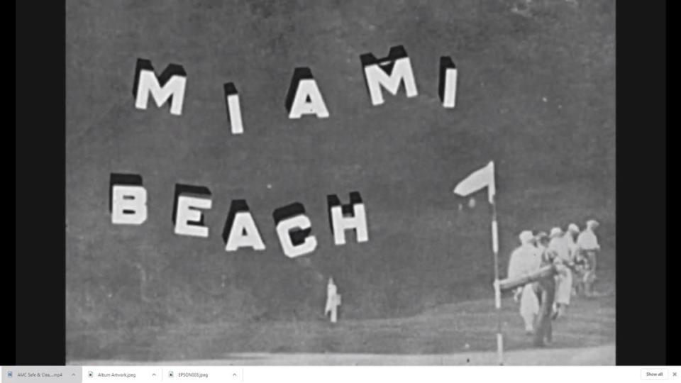 A screen grab of Miami Beach in 1926 from a video shot by Louis Normandin and donated to Rick Helin of The California Pioneers of Santa Clara County. Helin preserves moving images and converts 8mm and 16mm film to the digital format for posting to YouTube.