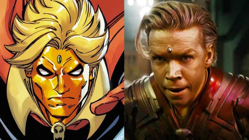 Adam Warlock in the comics, and his MCU counterpart Will Poulter. 