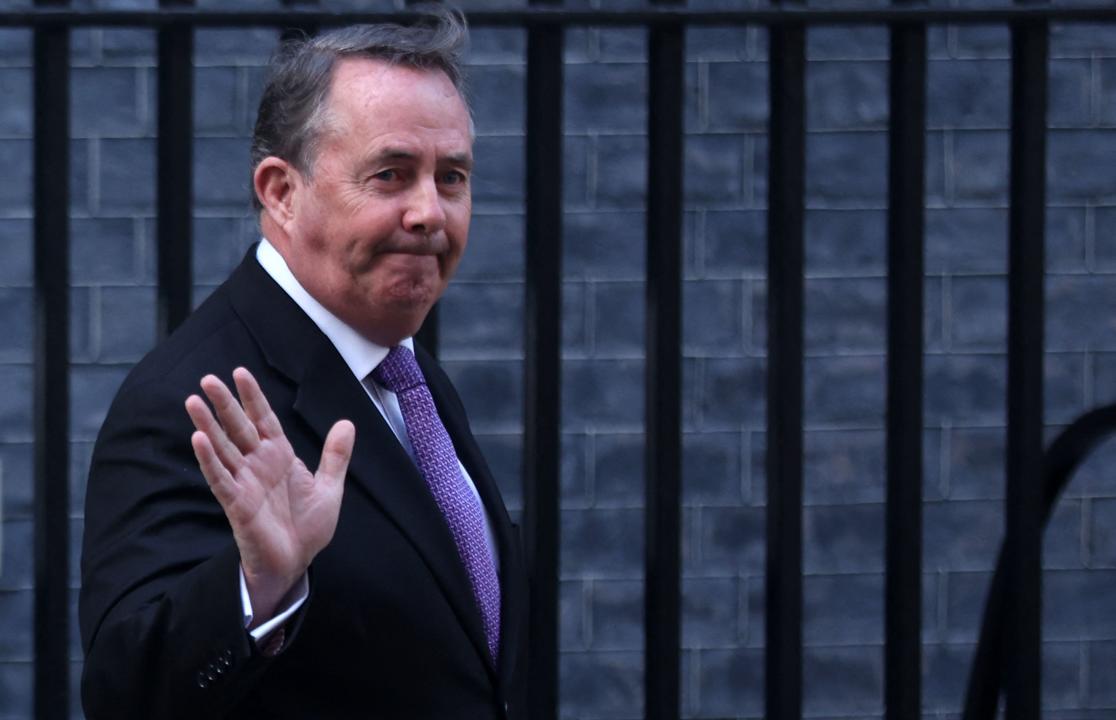 Conservative MP Liam Fox waves as he leaves from 10 Downing Street in central London on February 27, 2023. - Britain and the European Union were on Monday poised to agree a crucial overhaul of trade rules in Northern Ireland, in a breakthrough aimed at resetting strained relations since Brexit. Prime Minister Rishi Sunak and European Commission chief Ursula von der Leyen were set to hold 