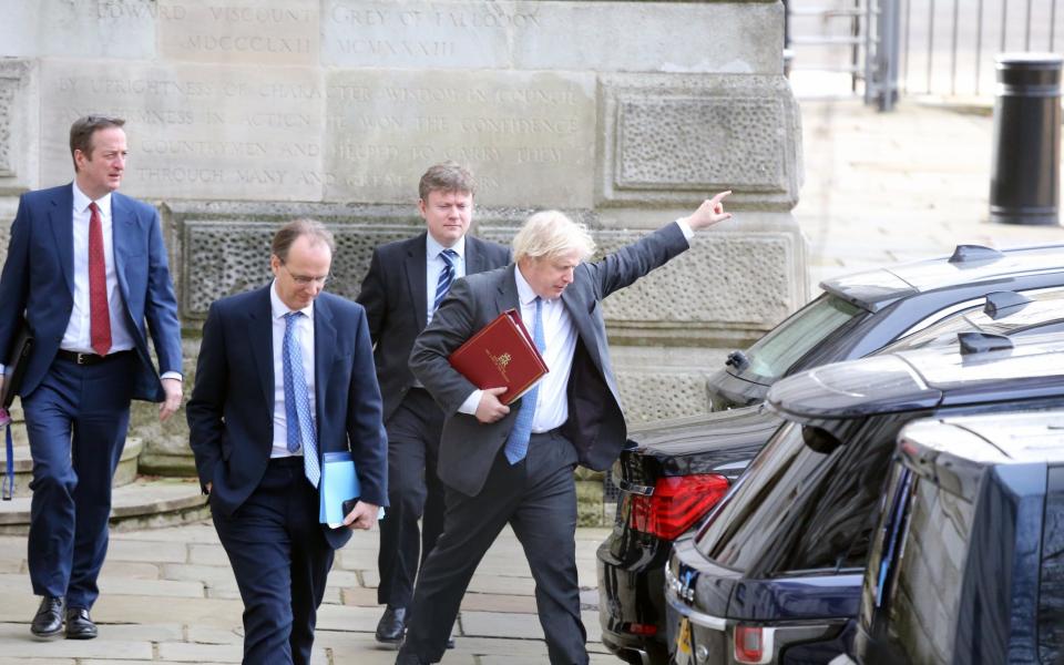 Boris Johnson after chairing the UN Security Council session on climate and security in a virtual meeting - Shutterstock