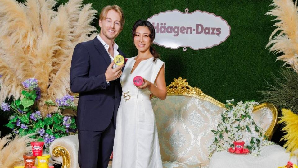 法比歐第一次跟老婆連袂出席活動。（圖／哈根達斯Häagen-Dazs提供）