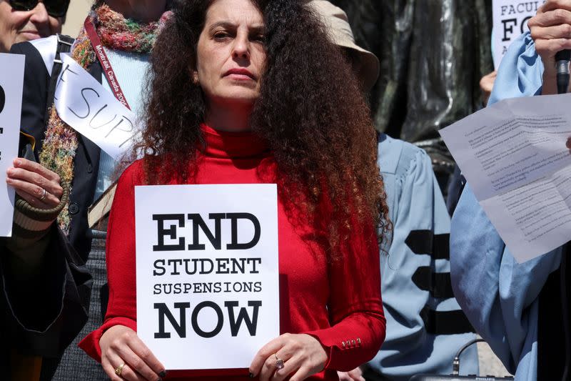 Protests continue at Columbia University in New York during the ongoing conflict between Israel and the Palestinian Islamist group Hamas