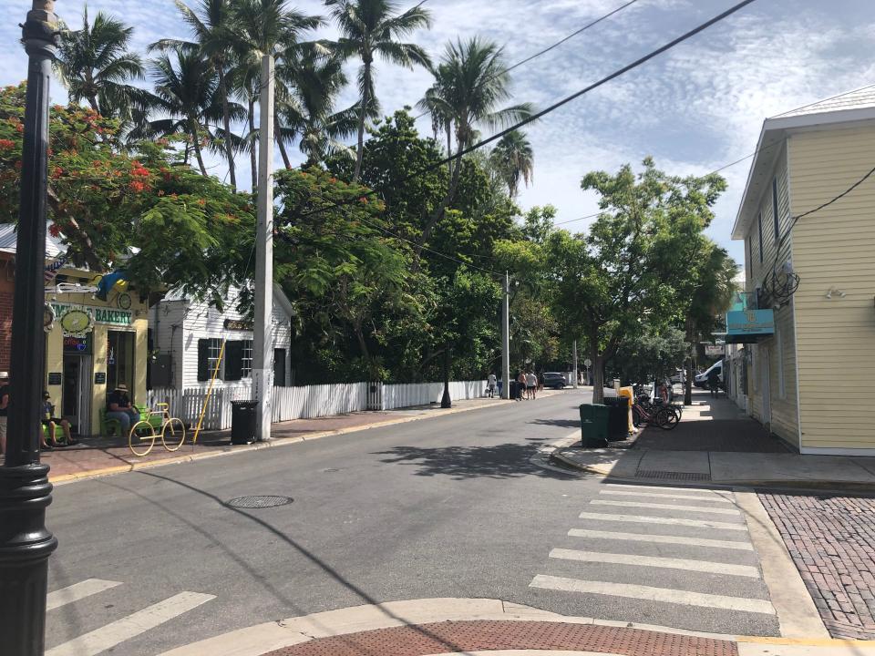 view of an empty street in Key West