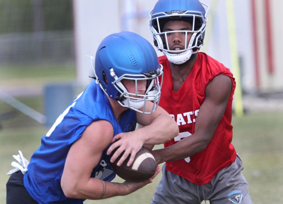Matanzas, led by quarterback Dakwon Evans (3) and running back Cole Hash, opened spring practice last week.