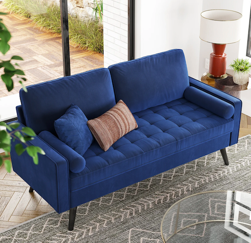 Brumback 69.7' Velvet Square Arm Sofa