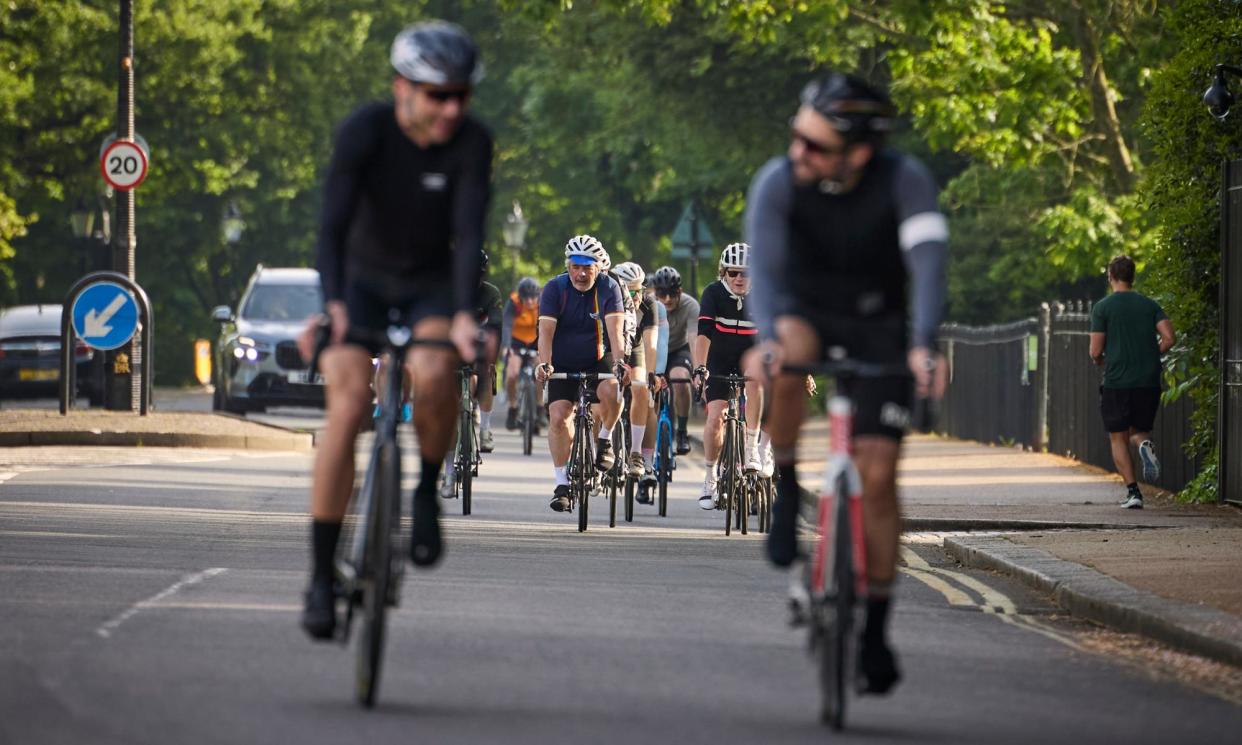 <span>Many cyclists and cycling clubs ride on the Outer Ring of Regent's Park during early mornings.</span><span>Photograph: David Levene/The Guardian</span>