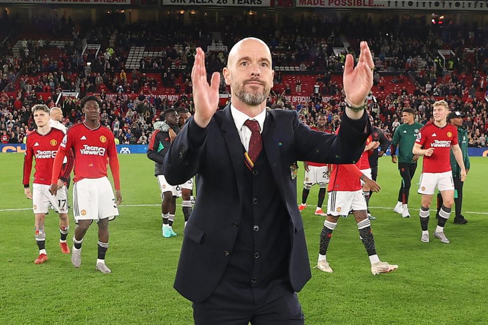 Erik ten Hag retains the backing of most Manchester United supporters (Manchester United via Getty Images)