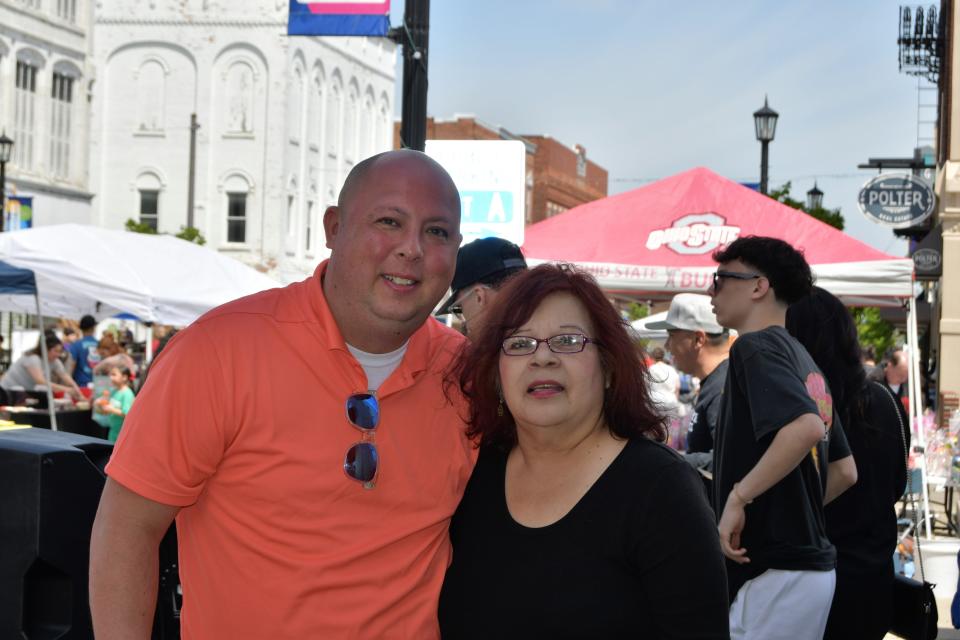 Fremont Mayor Danny Sanchez and Lydia Alejandro at the festival Saturday.