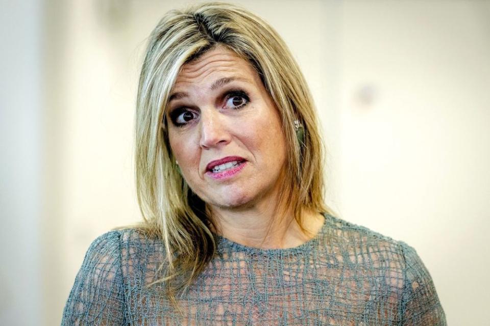 Queen Maxima speaking to reporters less than two weeks after her sister's death